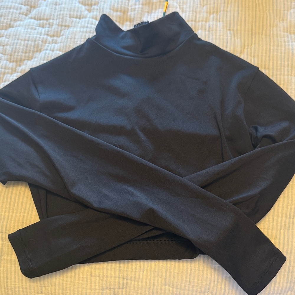 Black Turtleneck Long Sleeve Top